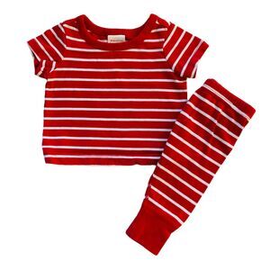 Hanna Andersson 2 Piece Set Red & White Stripe Size 0-3 months